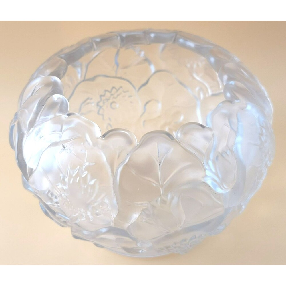 Vintage Fenton Satin Velvet Frosted Water Lily Votive Candle Holder 4.25" Bowl